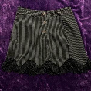 Pin-Striped Skirt with Lace Trim NWOT